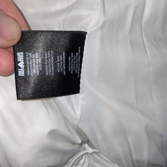 Sam Edelman Puff Jacket White Corduroy Hood Drawcord Pockets Lined Size M - Picture 9 of 9